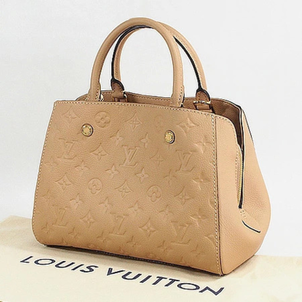 Louis Vuitton Monogram Empreinte Papyrus Top Handle Bag Leather Tan